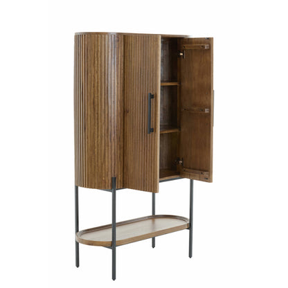Dumosi Tall Wooden Cabinet - Dark Brown