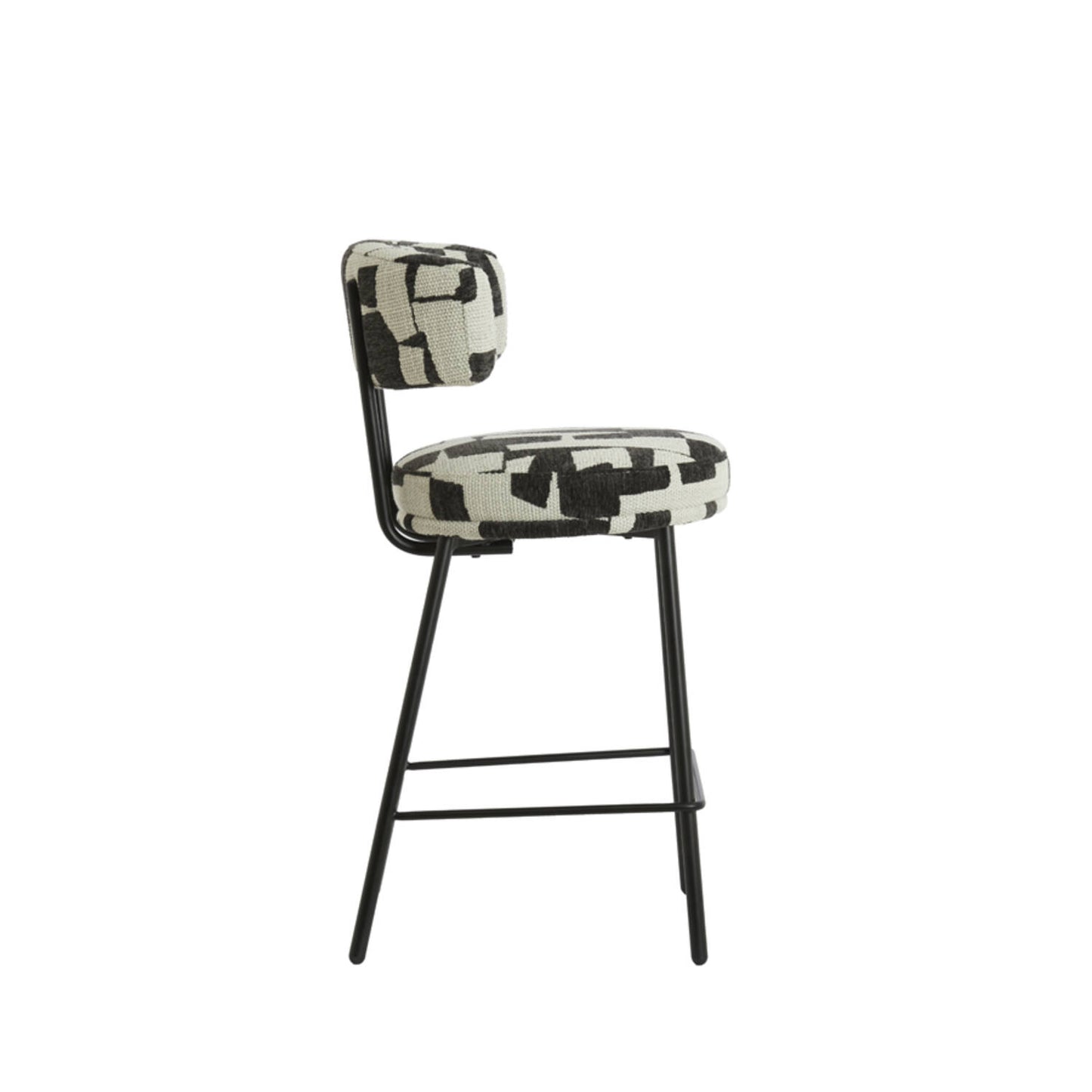 Harvie Cream & Black Bar Stool