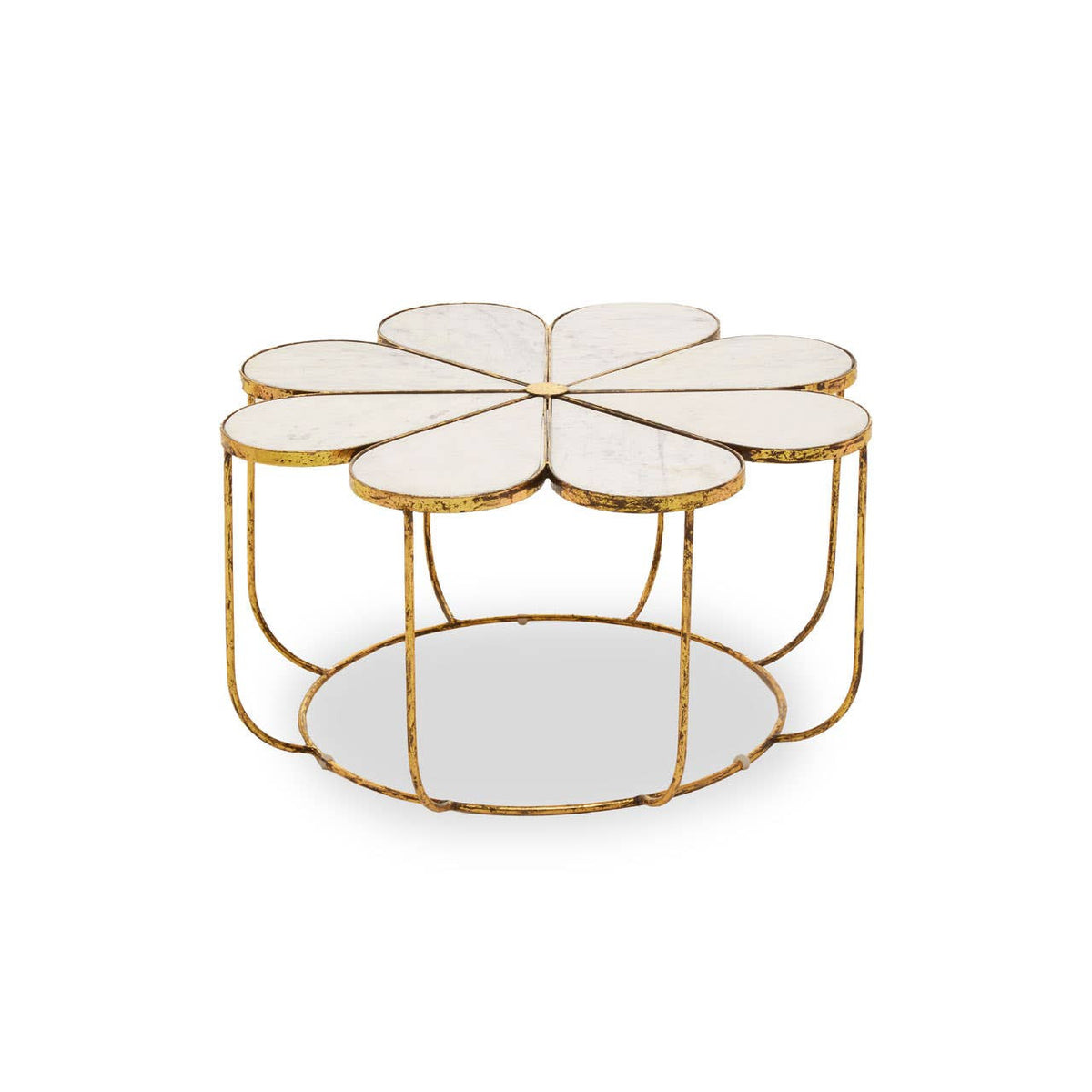 Rabia Petal Coffee Table With Marble Top — view 1
