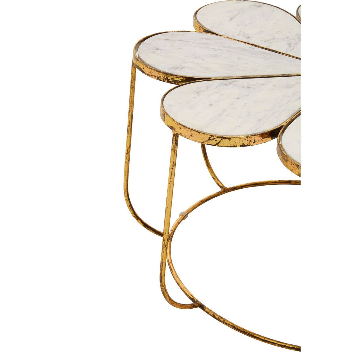 Rabia Petal Coffee Table With Marble Top — view 2