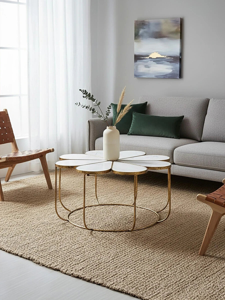 Rabia Petal Coffee Table With Marble Top — view 7
