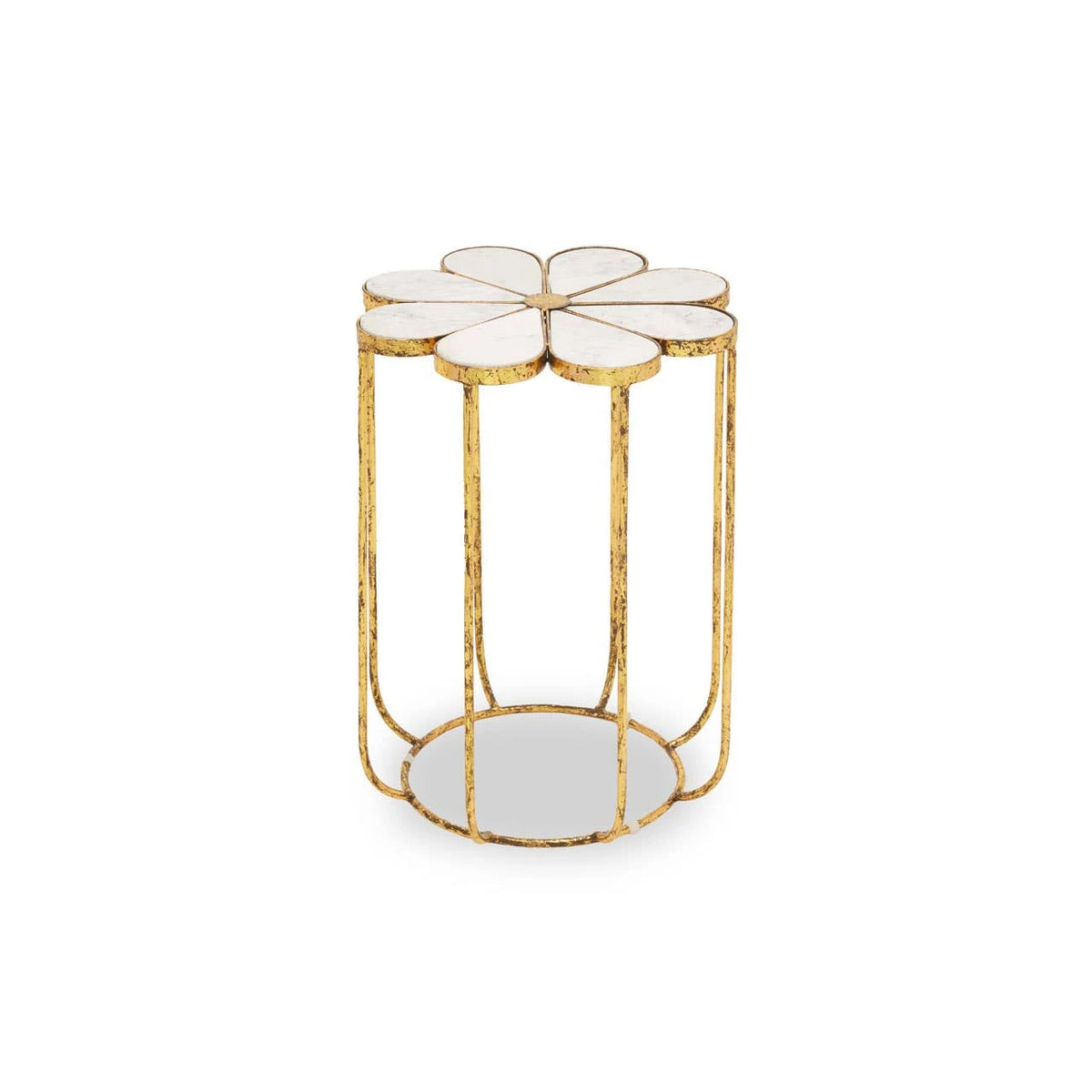 Rabia Petal Side Table With Marble Top — view 1