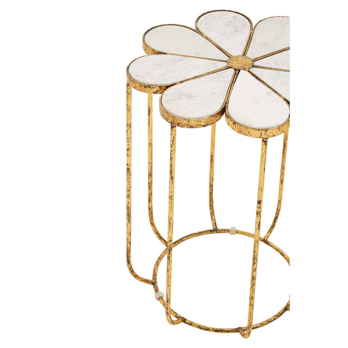 Rabia Petal Side Table With Marble Top — view 2