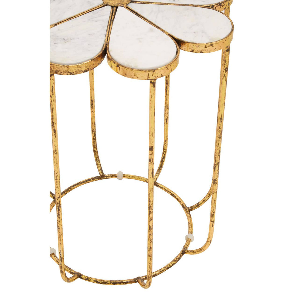 Rabia Petal Side Table With Marble Top — view 3