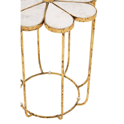 Rabia Petal Side Table With Marble Top — view 3