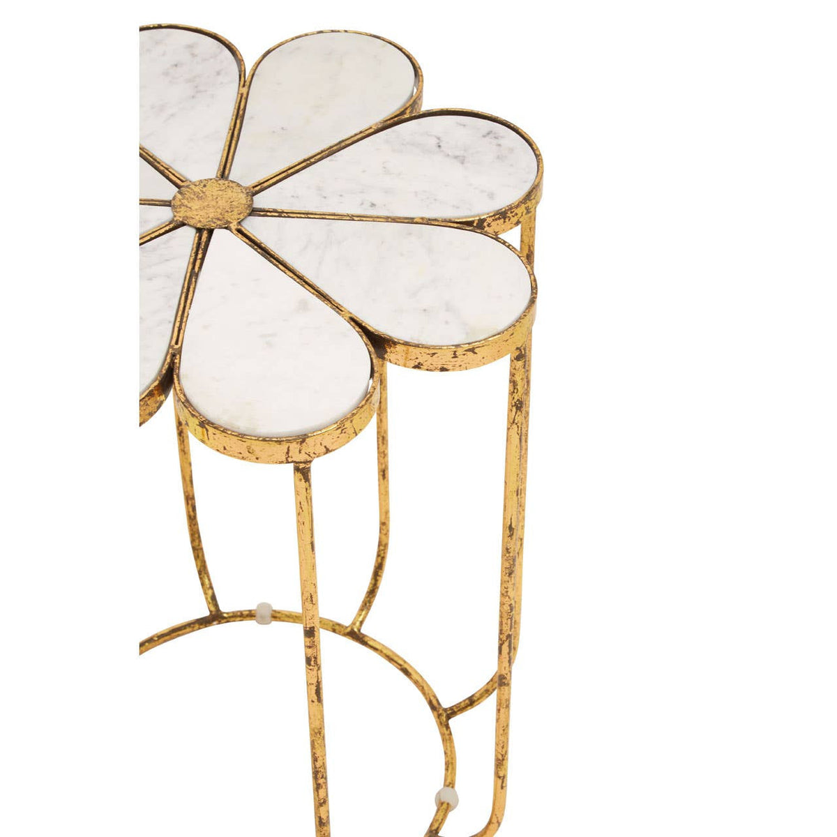 Rabia Petal Side Table With Marble Top — view 4