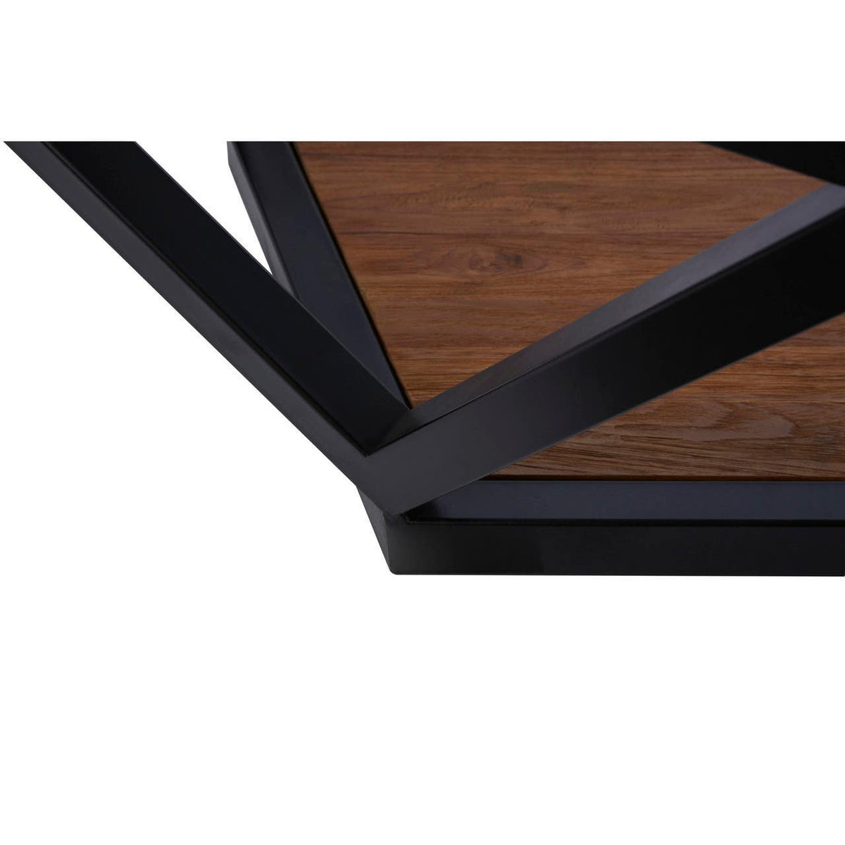 Cibo Hexagon Glass Coffee Table with Black Frame — view 4