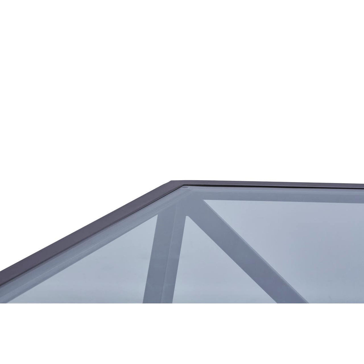Cibo Hexagon Glass Coffee Table with Black Frame — view 6