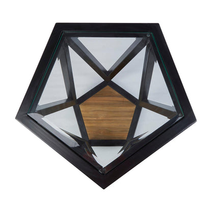 Cibo Hexagon Glass Side Table with Black Frame — view 4
