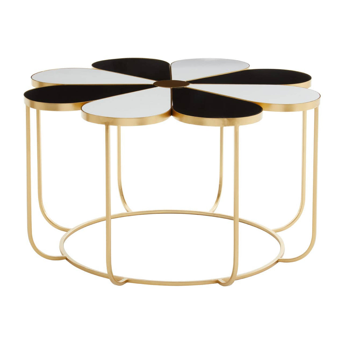 Jodie Black And White Top Petal Shape Coffee Table — view 1