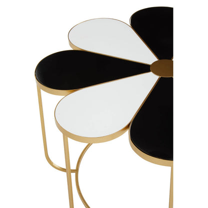 Jodie Black And White Top Petal Shape Coffee Table — view 3