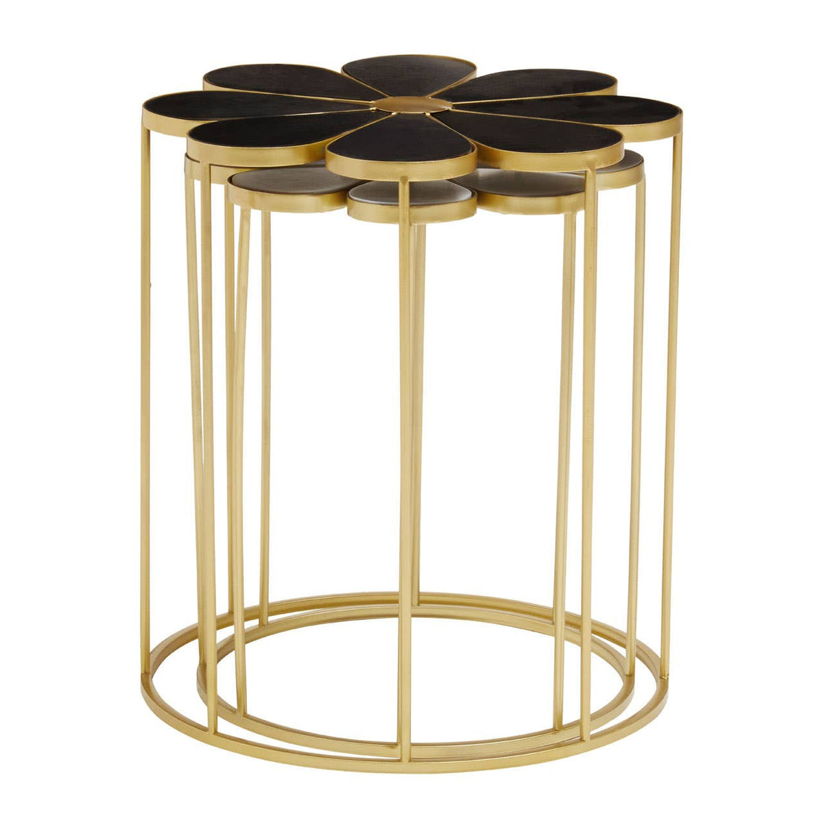 Jodie Set Of Two Black And White Petal Side Tables — view 5
