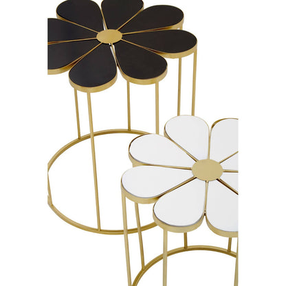 Jodie Set Of Two Black And White Petal Side Tables — view 4
