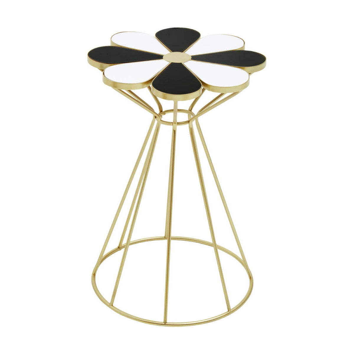 Jodie Black And White Petal End Table — view 2