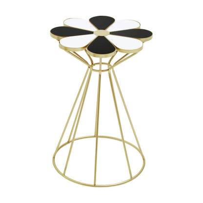 Jodie Black And White Petal End Table — view 2