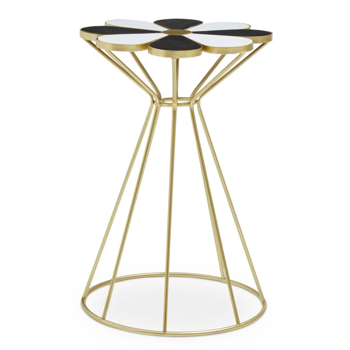 Jodie Black And White Petal End Table — view 1