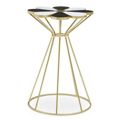 Jodie Black And White Petal End Table — view 1