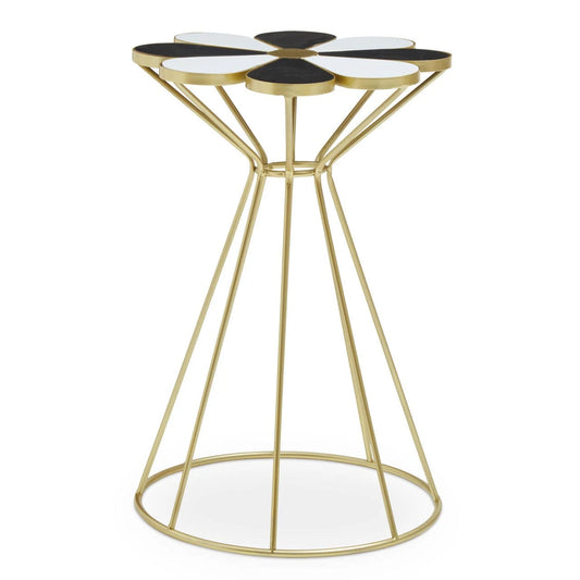 Jodie Black And White Petal End Table — view 1