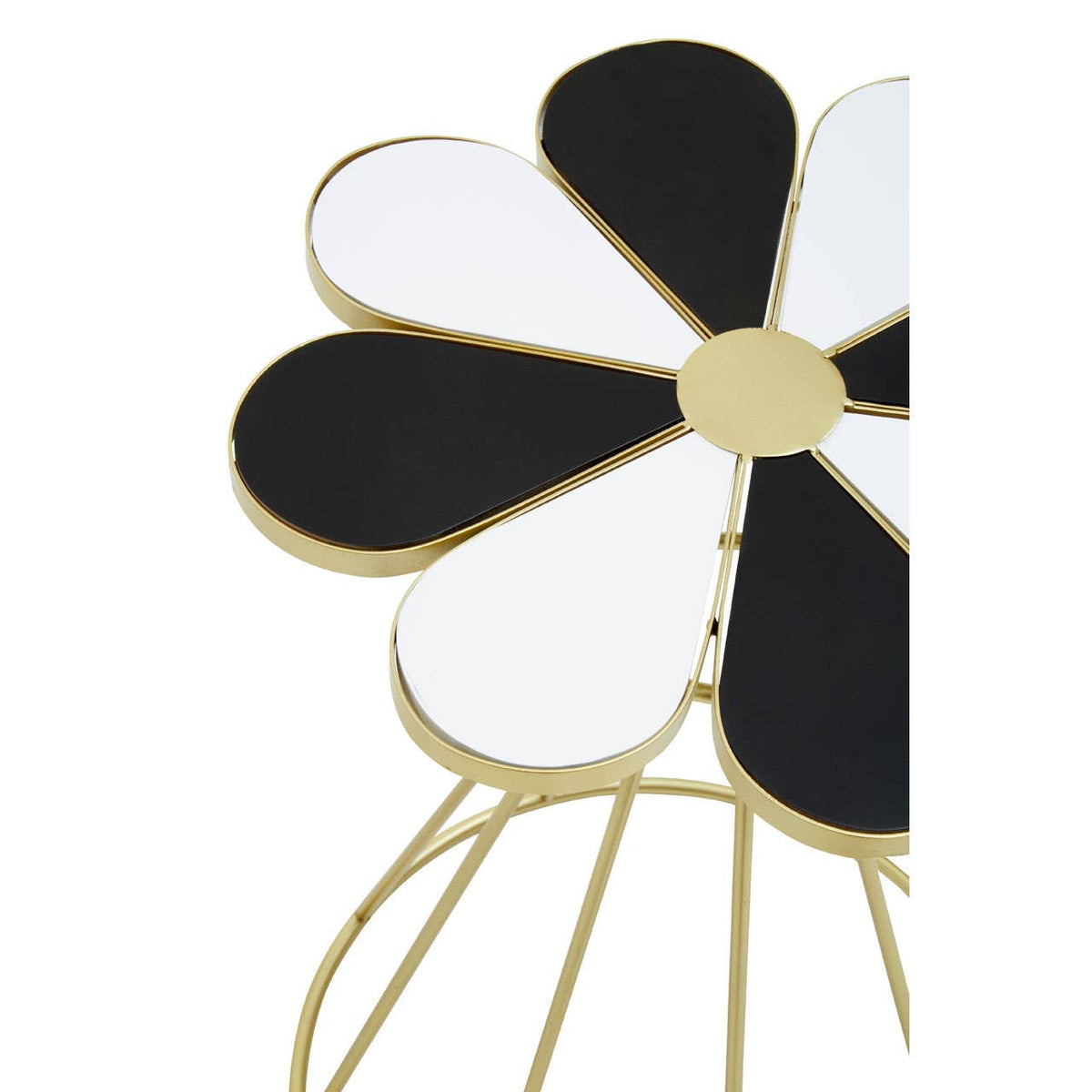 Jodie Black And White Petal End Table — view 3
