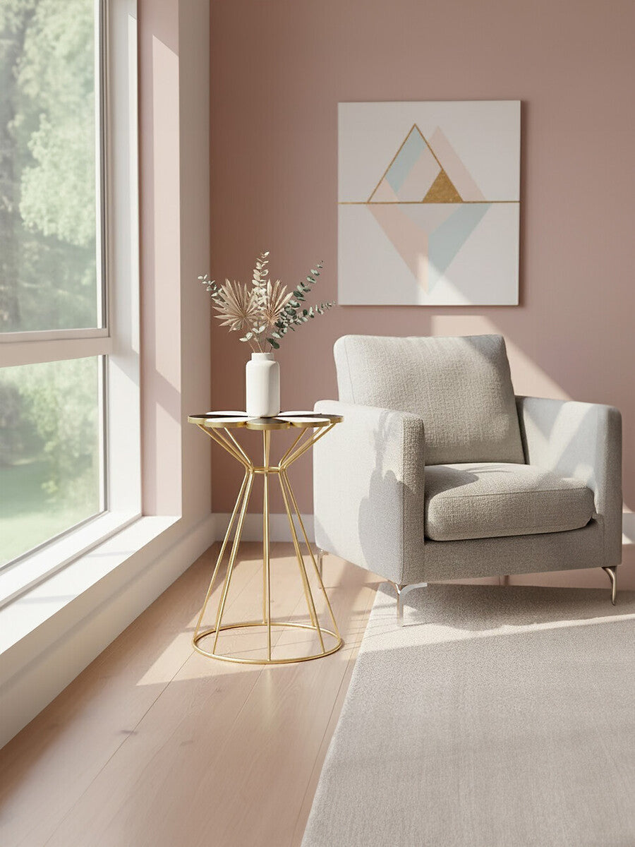 Jodie Black And White Petal End Table — view 6