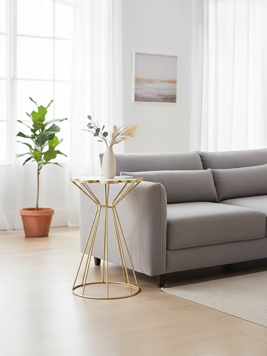 Jodie Black And White Petal End Table — view 8