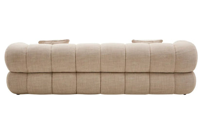 Ordona Cream Velvet Fabric 3 Seater Sofa