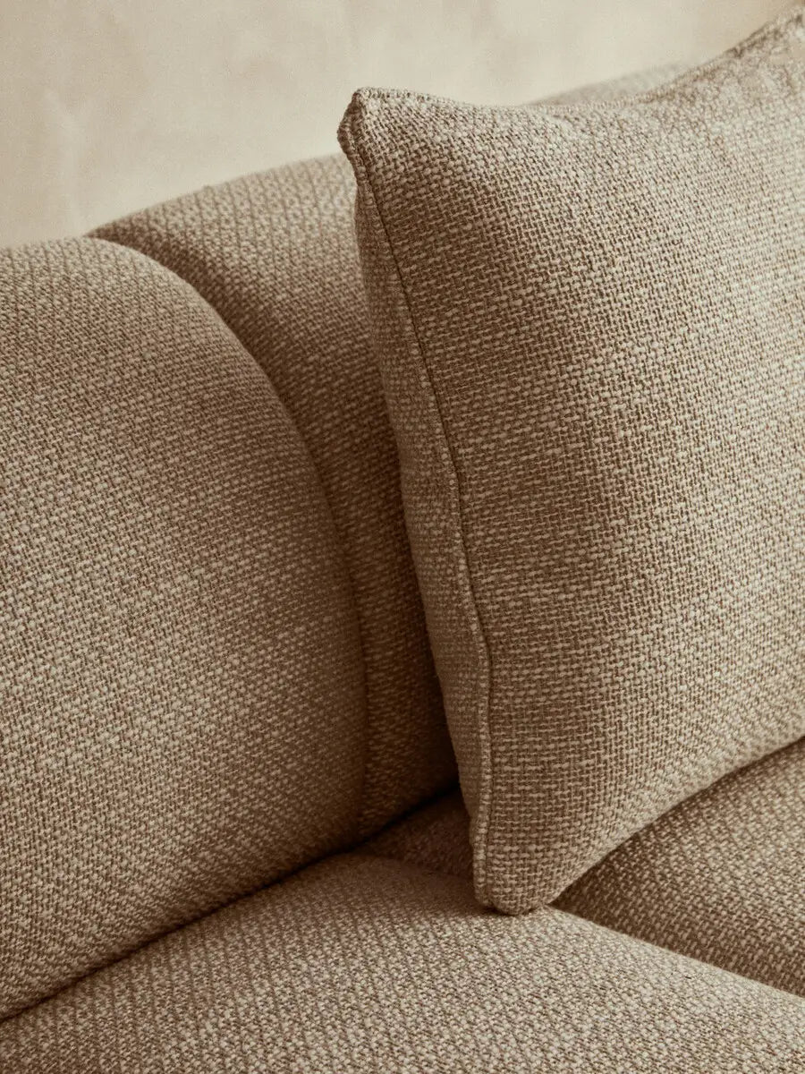 Ordona Cream Velvet Fabric 3 Seater Sofa