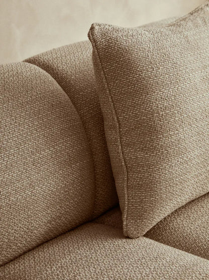 Ordona Cream Velvet Fabric 3 Seater Sofa