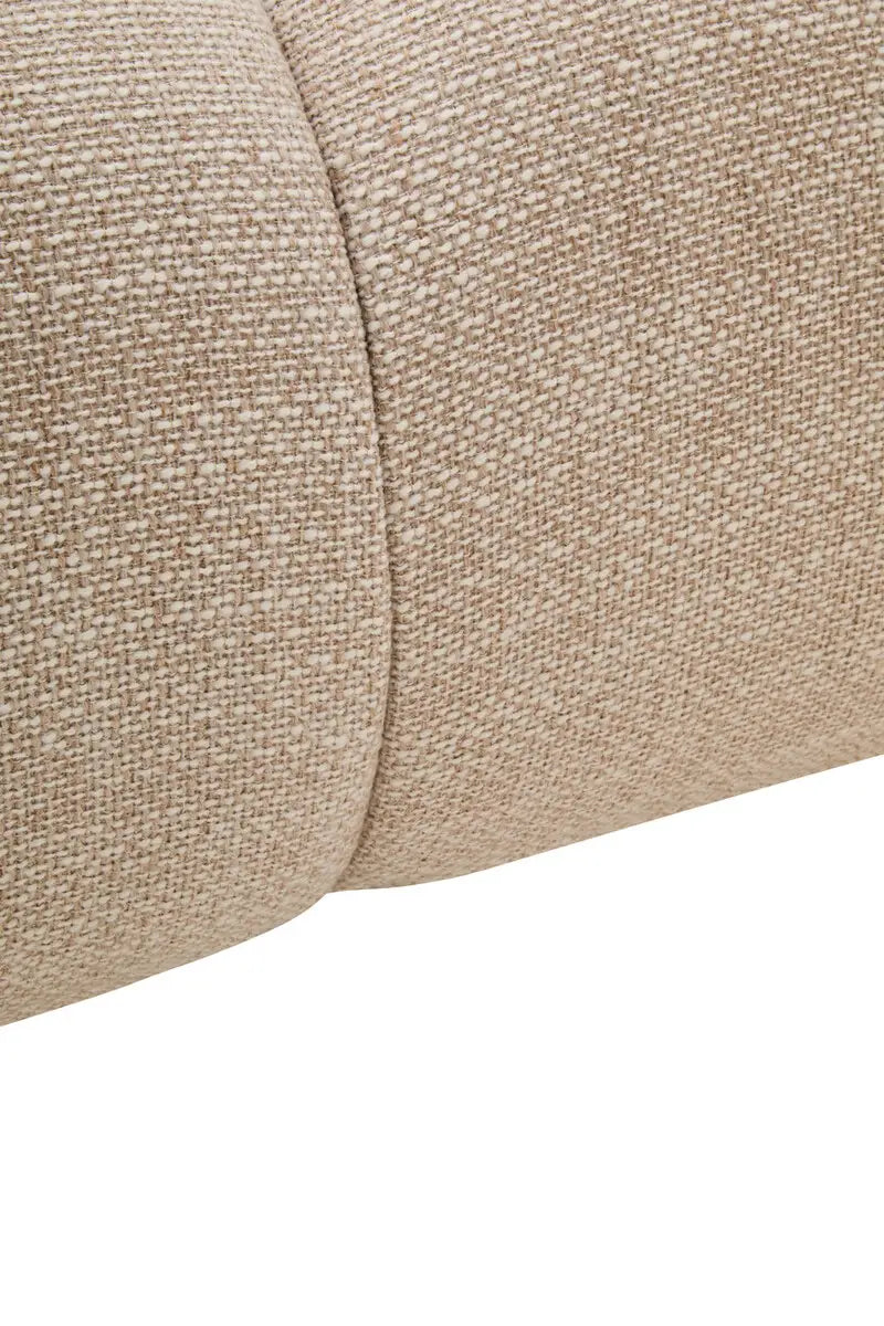Ordona Cream Velvet Fabric 3 Seater Sofa