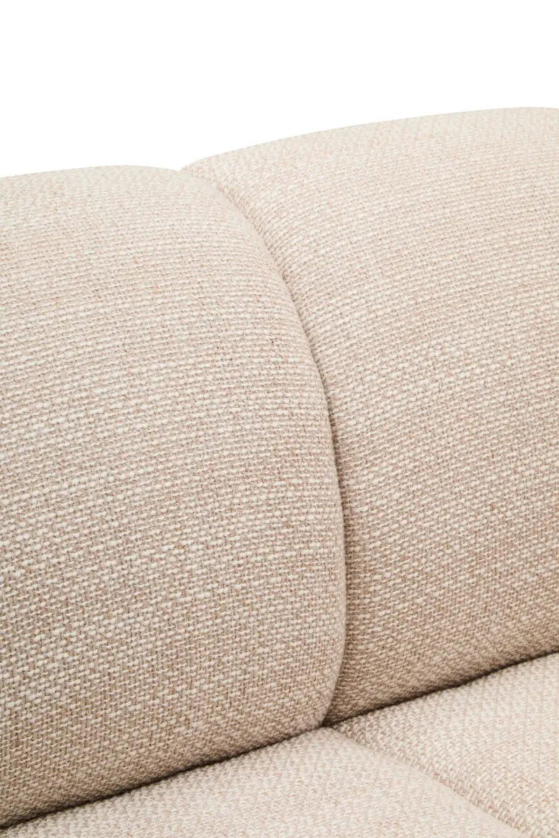 Ordona Cream Velvet Fabric 3 Seater Sofa