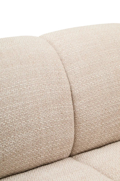 Ordona Cream Velvet Fabric 3 Seater Sofa