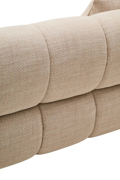 Ordona Cream Velvet Fabric 3 Seater Sofa