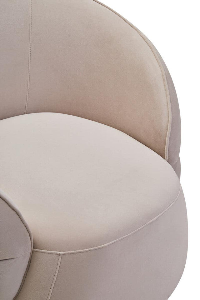 Darla Stone Velvet Curved Chair