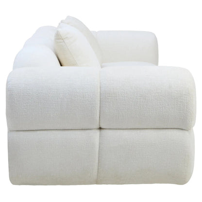 Anglet Cream Textured Fabric Large 3 Seater Sofa