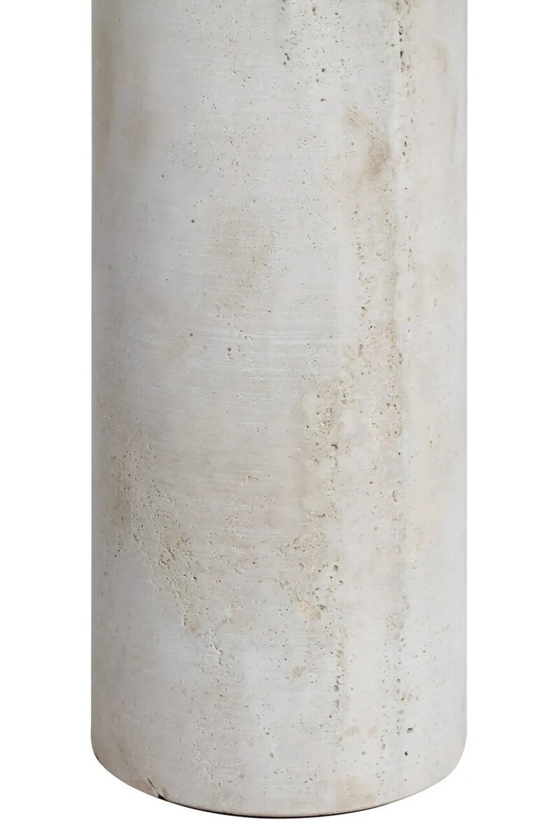 Mahon Travertine Column Base Side Table with Metal Top – image 7