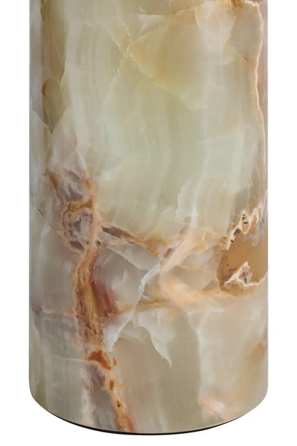 Mahon Onyx Column Base Side Table with Metal Top – image 7