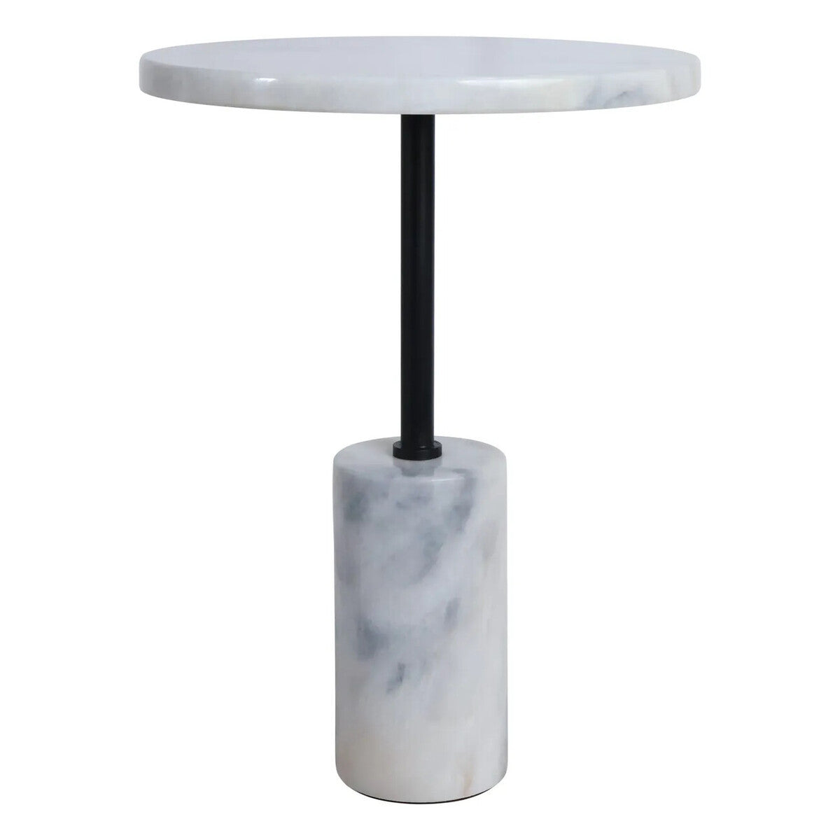 Merida White Marble Round Side Table – image 2