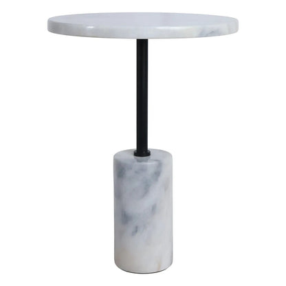 Merida White Marble Round Side Table – image 2