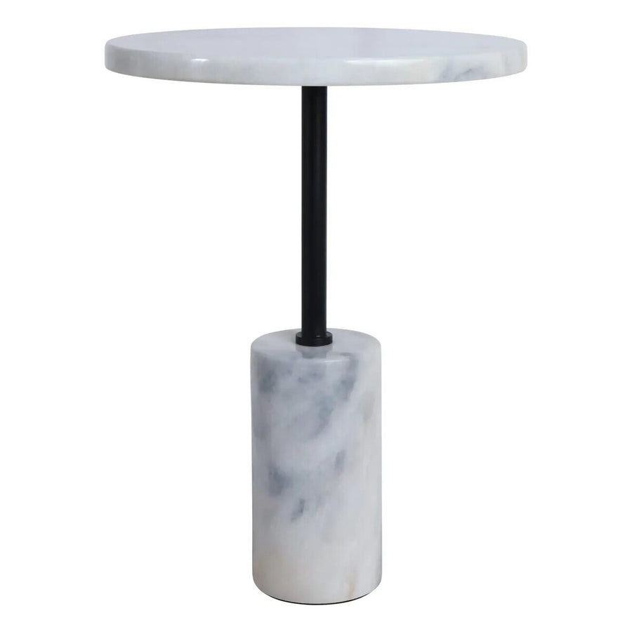 Merida White Marble Round Side Table