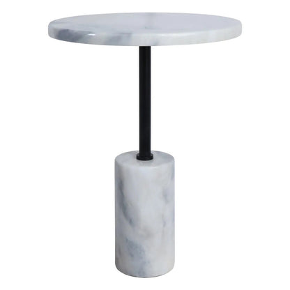 Merida White Marble Round Side Table – image 3