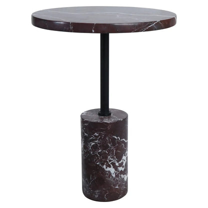 Merida red marble round side table – product image 2
