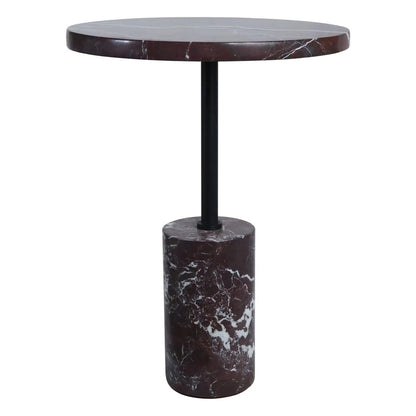 Merida red marble round side table – product image 1