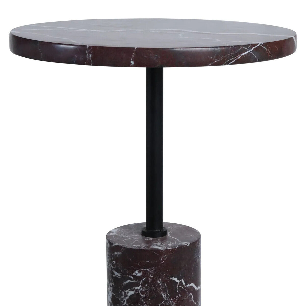 Merida red marble round side table – product image 3