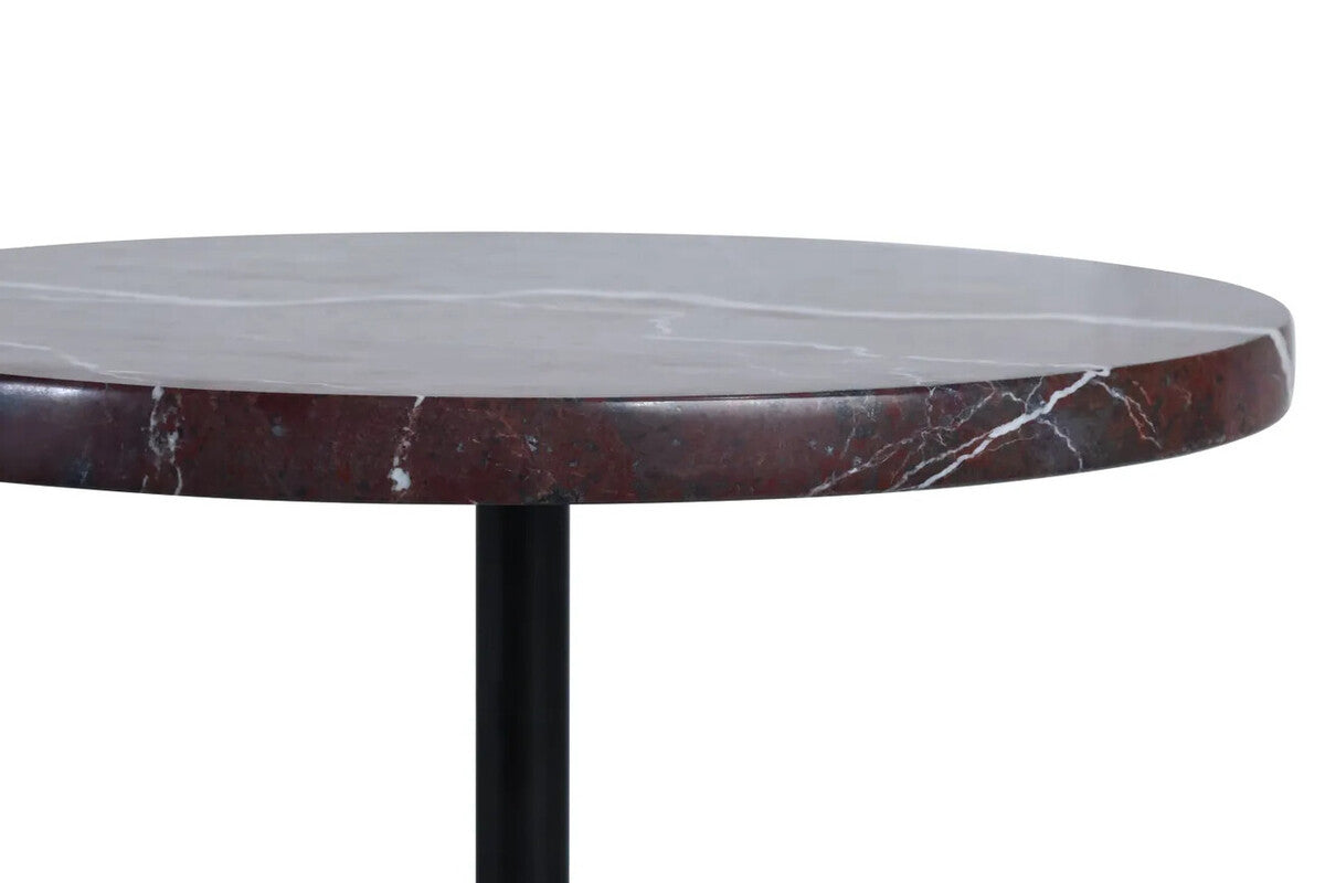 Merida red marble round side table – product image 4