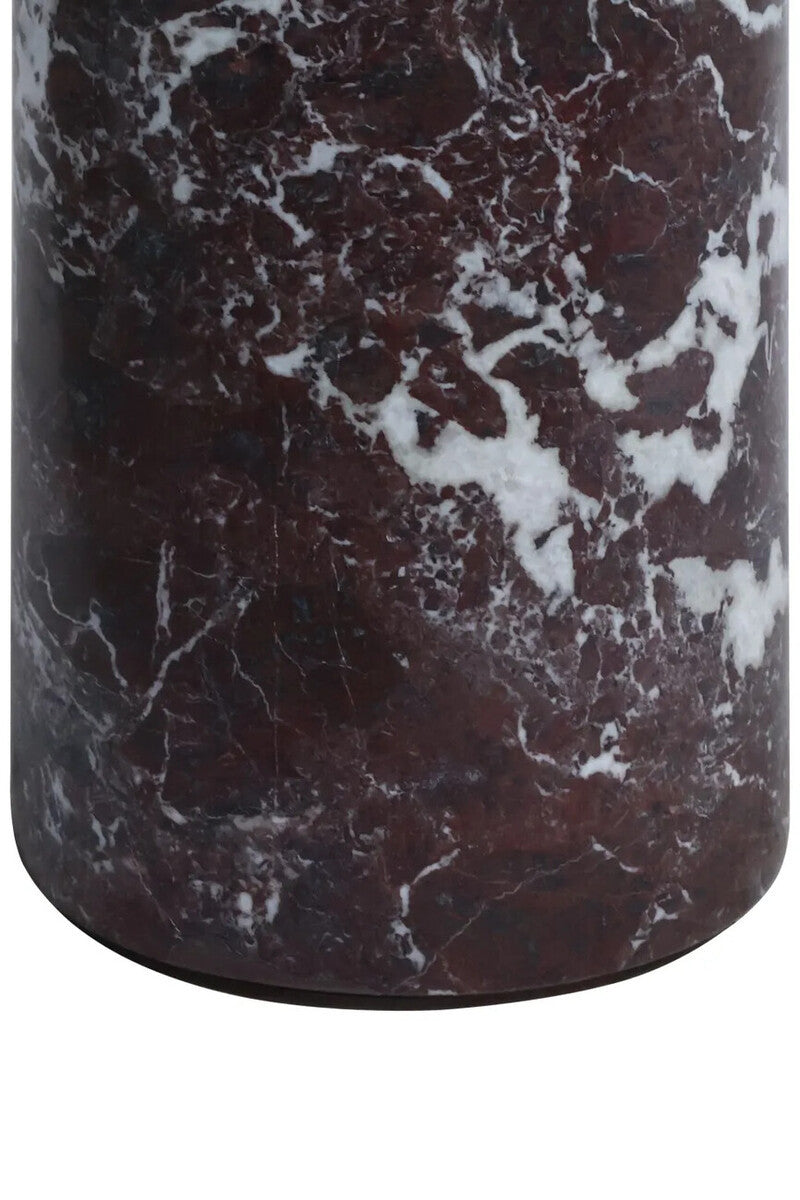 Merida red marble round side table – product image 7