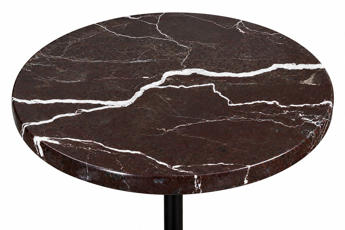 Merida red marble round side table – product image 8