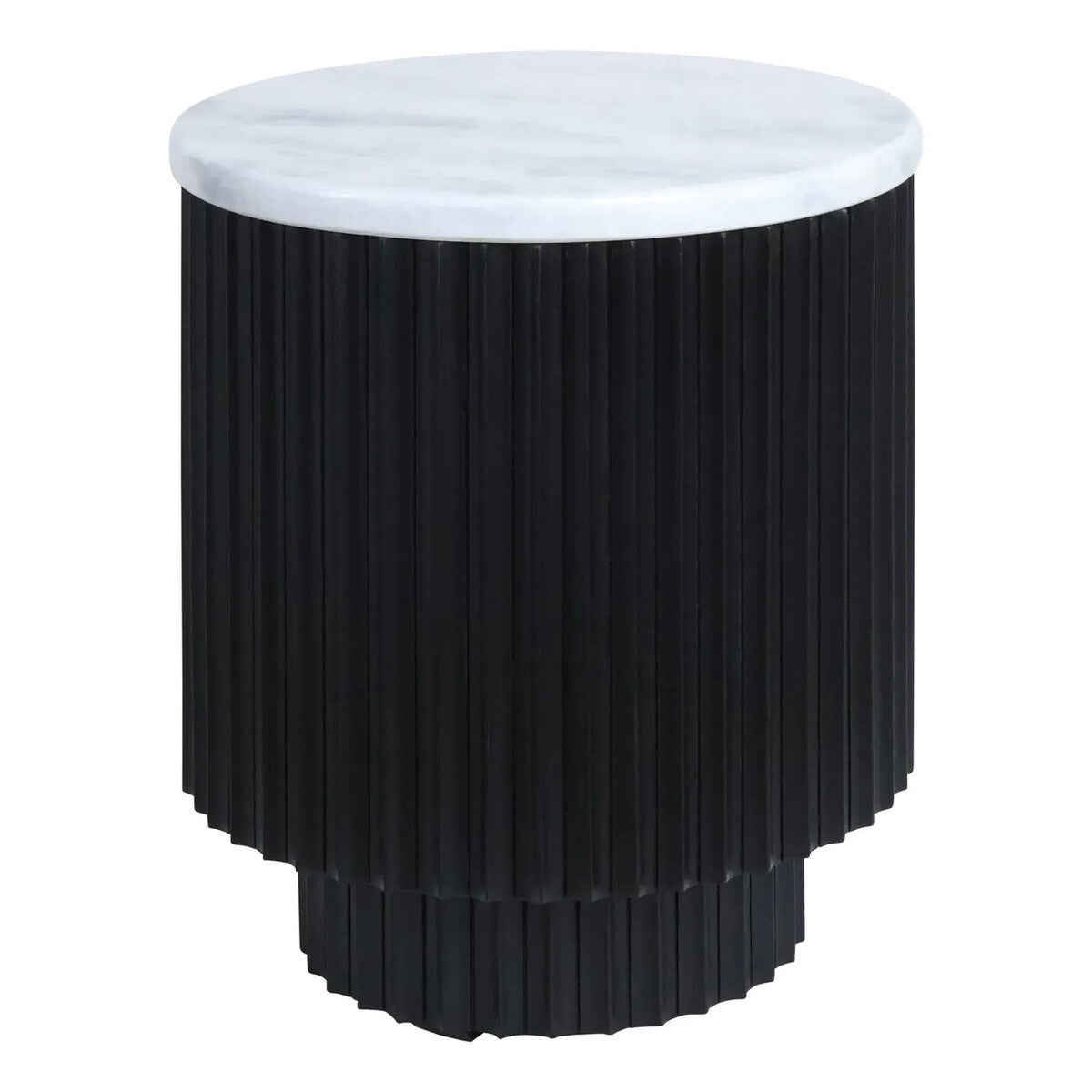 Matros Small White Marble Top Black Mango Wood Base Side Table – image 3