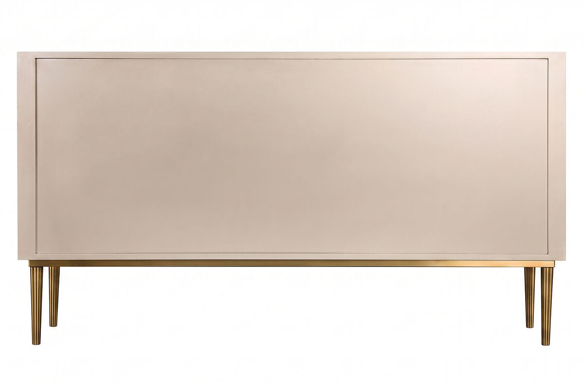 Dusino Champagne Gold Finish Three Door Flute Detail Sideboard – image 5