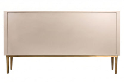 Dusino Champagne Gold Finish Three Door Flute Detail Sideboard – image 5