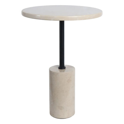 Merida Cream Marble Round Side Table – image 2